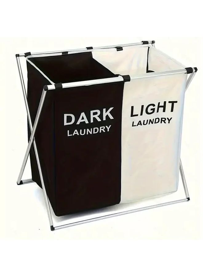 Two Compartment Foldable Laundry Storage Bag Large Capacity Removable Washable - Image 3