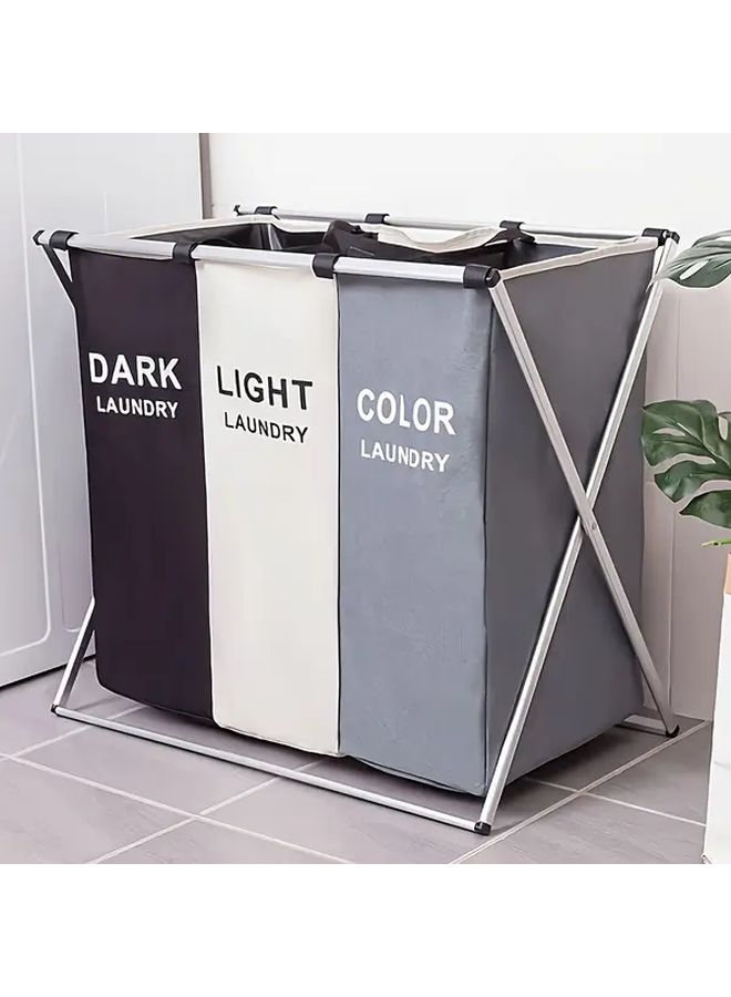 Two Compartment Foldable Laundry Storage Bag Large Capacity Removable Washable - Image 2