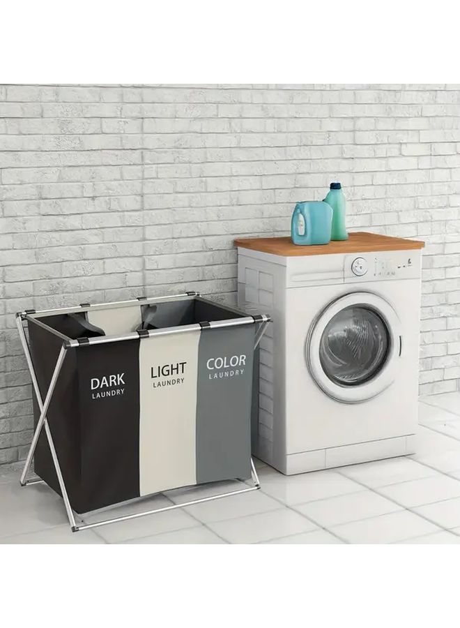 Two Compartment Foldable Laundry Storage Bag Large Capacity Removable Washable - Image 4