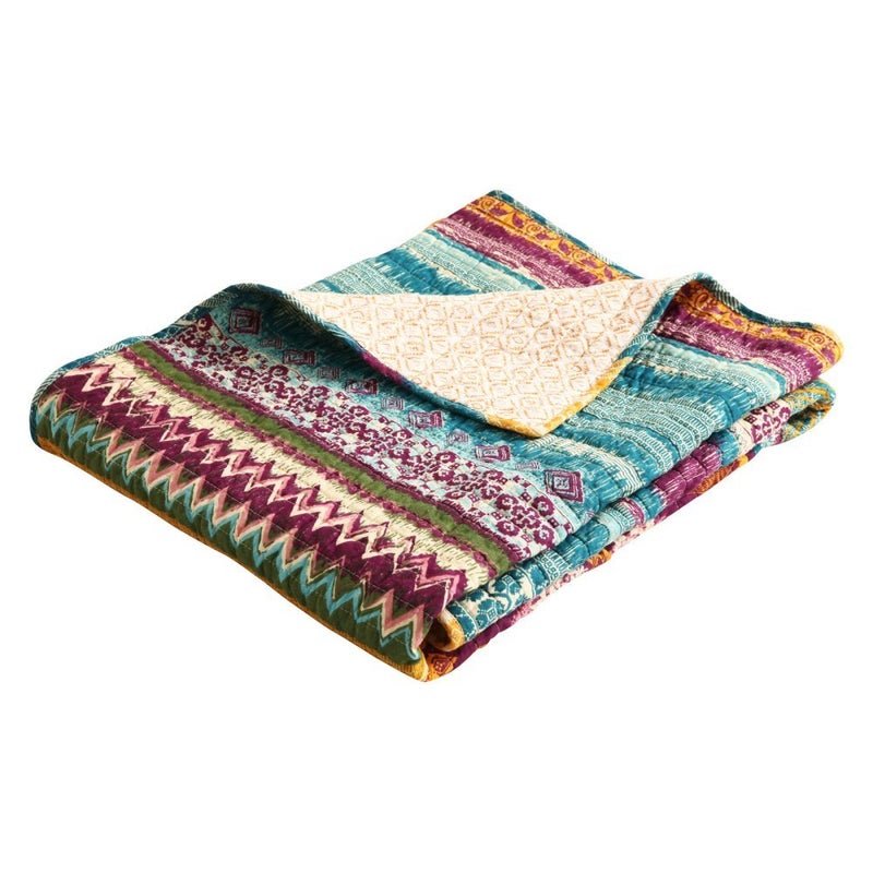 Greenland Home Fashions Greenland Home Southwest Throw Fuchsia Spruce Blue White Green 50 x 60