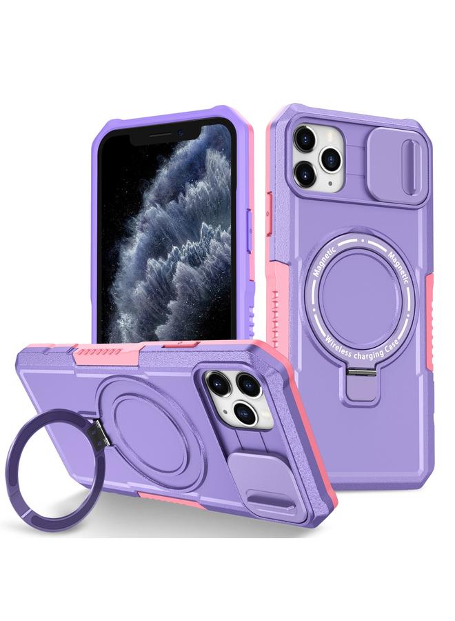 زبون جراب لهاتف iPhone 11 Pro Max مزود بحامل منزلق Camshield MagSafe مصنوع من مادة TPU الهجينة من الكمبيوتر الشخصي - Image 1