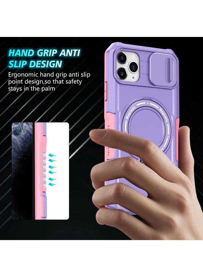 زبون جراب لهاتف iPhone 11 Pro Max مزود بحامل منزلق Camshield MagSafe مصنوع من مادة TPU الهجينة من الكمبيوتر الشخصي - Image 2