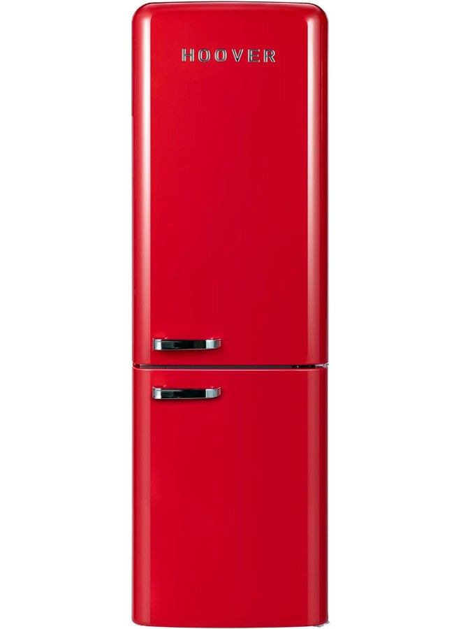 Hoover 300 Liters Bottom Mount Retro Style Refrigerator  Total No Frost & Humidity Control  Metal Texture Handle  Electronic Control & Led Light  Silver Strip & Ice Twister  Hbr-M300-Rr (Red) 300 L HBR-M300-RR Red - Image 3