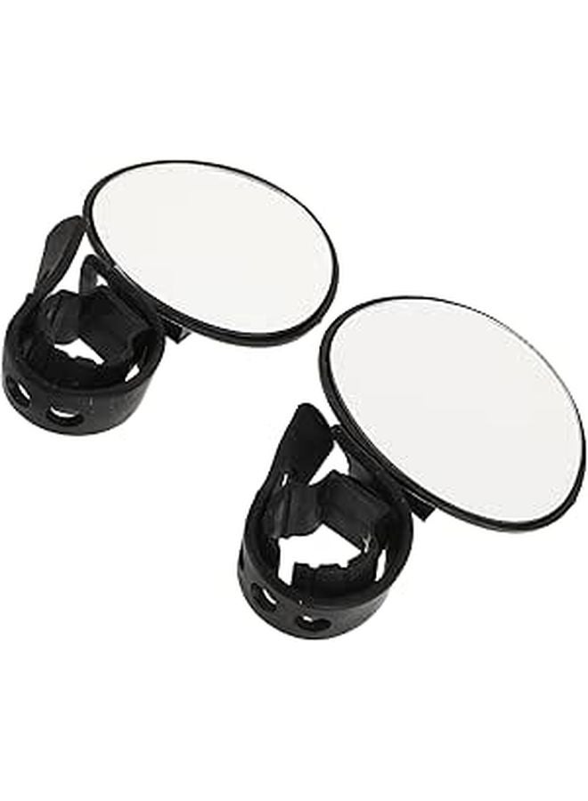 2Pcs Bike Rear View Mirrors 360 Rotatable Handlebar Bar End Mirror for Mountain Road Bikes Cycling Accessories Black - Image 1