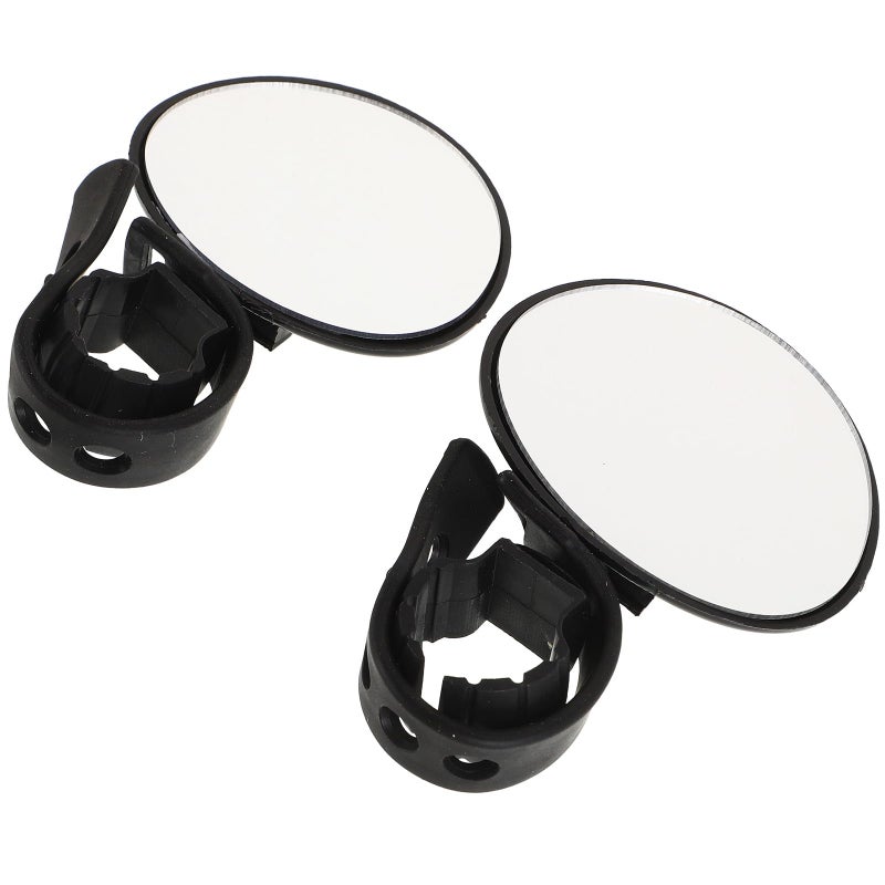 2Pcs Bike Rear View Mirrors 360 Rotatable Handlebar Bar End Mirror for Mountain Road Bikes Cycling Accessories Black - Image 2