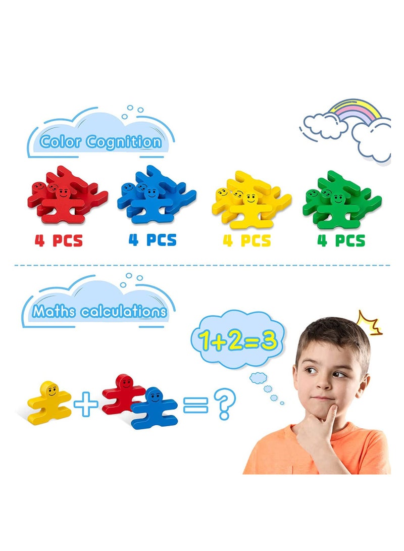 16pcs Wooden Stacking Blocks Sensory Toys for Toddlers Age 1-4 Suitable Gifts for Boys and Girls - Image 5