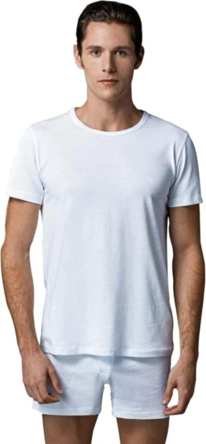 2 Piece Cotton Crew Neck Men's Undershirt T-Shirt
