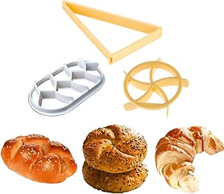 porlik Porlik Kaiser Bread Roll, German Style Bread Roll, Croissant Cutter, 3PCS Dough Press Mold Set, Bread Press Stamp for  - Image 1