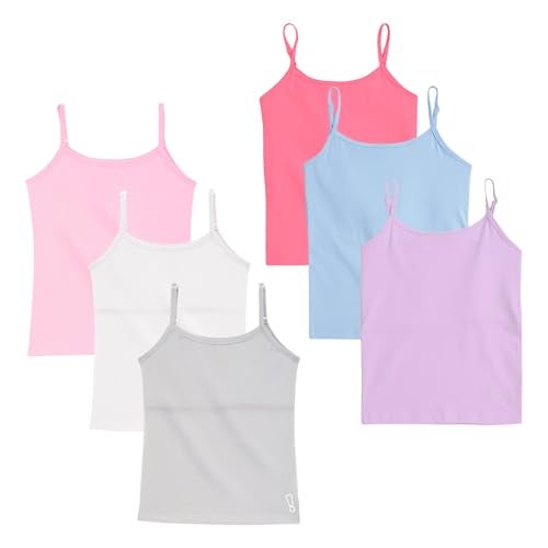 YouGotPlanB Cotton Padded Camisole | Pack of 6 | Ages 8-16 Years | Built-in Light Padding | Full Coverage | Perfect for School White - Image 1
