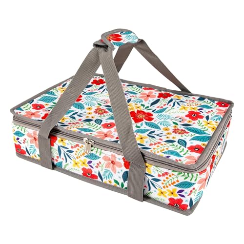QEES Insulated Casserole Carriers for Hot or Cold Food,Casserole Dish Bag Carrying Case,Food Carrier Warmer Container Bag For Travel Picnic.Pioneer Woman Kitchen Stuff.Fits 9"x13" Baking Dish - Image 1