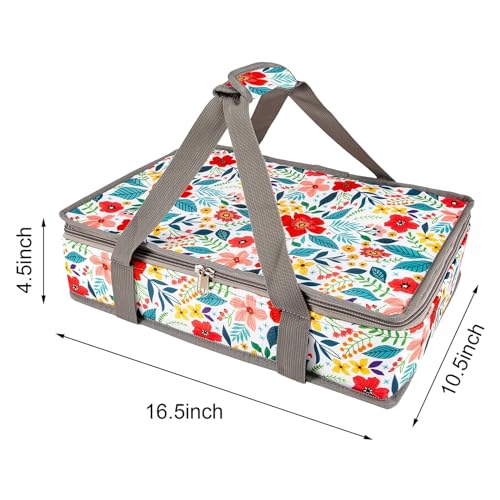 QEES Insulated Casserole Carriers for Hot or Cold Food,Casserole Dish Bag Carrying Case,Food Carrier Warmer Container Bag For Travel Picnic.Pioneer Woman Kitchen Stuff.Fits 9"x13" Baking Dish - Image 3