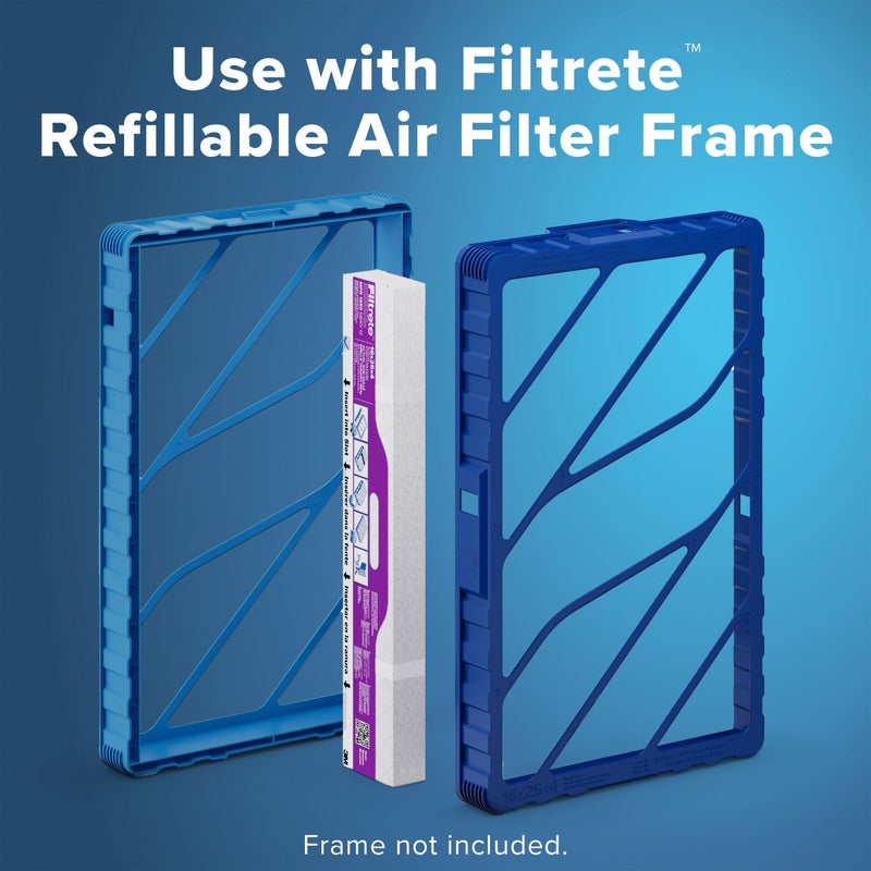 Filtrete 16x25x4 Refillable Air Filter replacement, MPR 1550, MERV 12, Allergen Bacteria & Virus, 2 Pack, use with reusable air filter frame of Filtrete Refillable Air Filter Kit, for HVAC, Furnace - Image 2