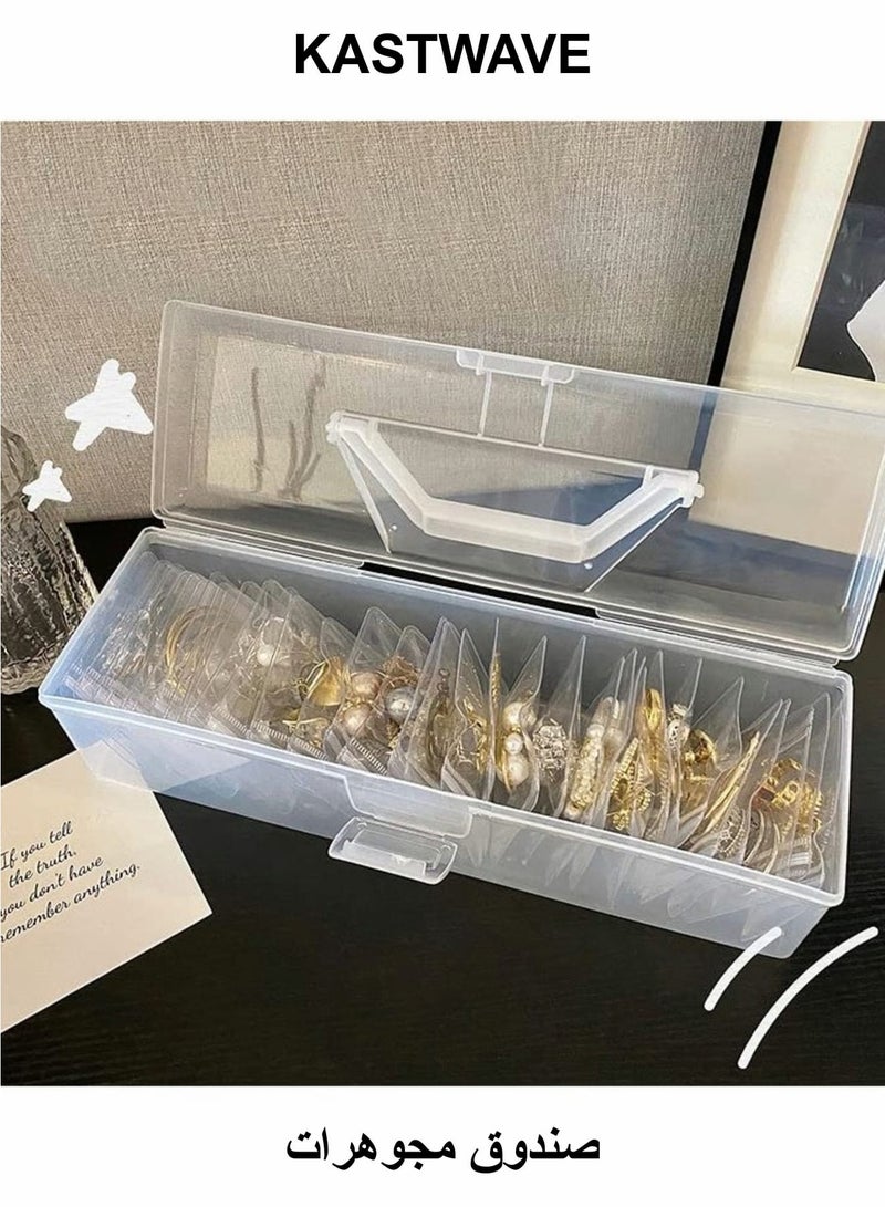 KASTWAVE Small Portable Jewelry Box(1 Box and 30 Pack Clear Jewelry bag) - Image 1