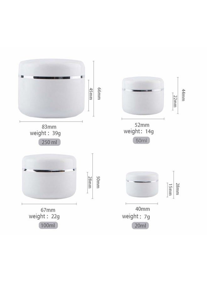 Natuworld 6 Pack 3.4oz/100g Empty Plastic Clear Round Jars Bottles With Inner Liners and Screw Lid Refillable Make-up Cosmetic Jars Face Cream Lip Balm Lotion Storage Container - Image 2