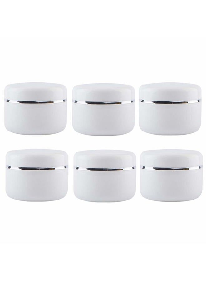 Natuworld 6 Pack 3.4oz/100g Empty Plastic Clear Round Jars Bottles With Inner Liners and Screw Lid Refillable Make-up Cosmetic Jars Face Cream Lip Balm Lotion Storage Container - Image 1