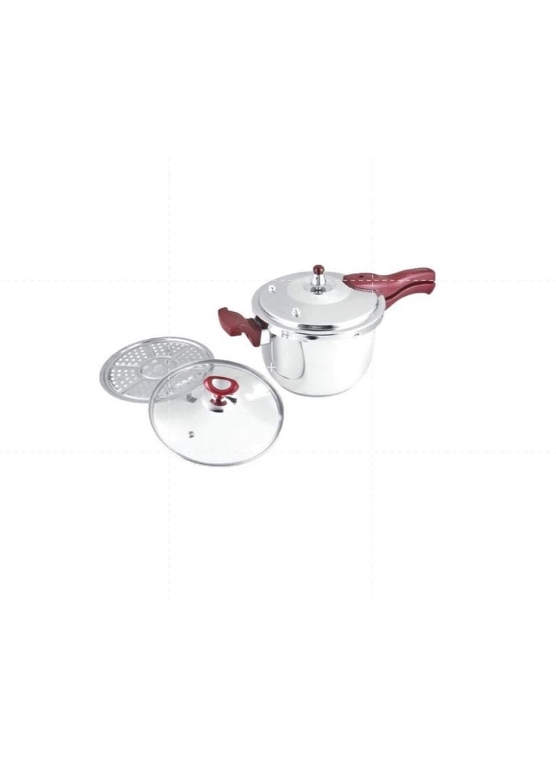 DESSINI Stainless Steel Pressure Cooker Silver 6Liters