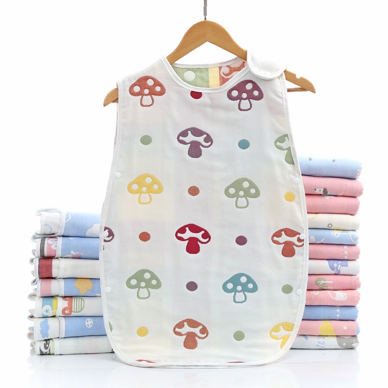 Sleeping Bag Pure Cotton Six-Layer Gauze Kidsren'S Baby Anti-Kick Vest Style Spring, Autumn And Summer Thin Air-Conditioned Room To Prevent Colds - Image 5