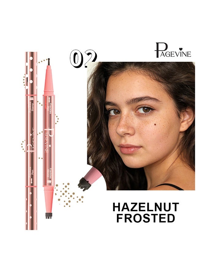 PAGE VINE 2-in-1 Freckle Pen Freckle Stamp ，Faux Freckles & Black Liquid Eyeliner Makeup, Long Lasting Waterproof Quick Dry Lifelike Magic Freckles Tattoo Marker for Natural Sunkissed Makeup, 02 - Image 2