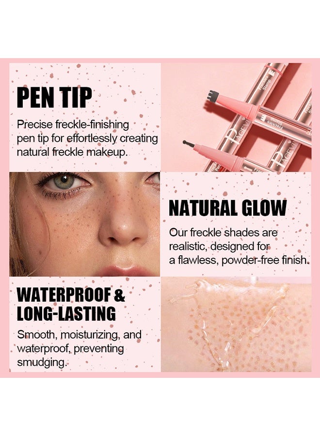 PAGE VINE 2-in-1 Freckle Pen Freckle Stamp ，Faux Freckles & Black Liquid Eyeliner Makeup, Long Lasting Waterproof Quick Dry Lifelike Magic Freckles Tattoo Marker for Natural Sunkissed Makeup, 02 - Image 5
