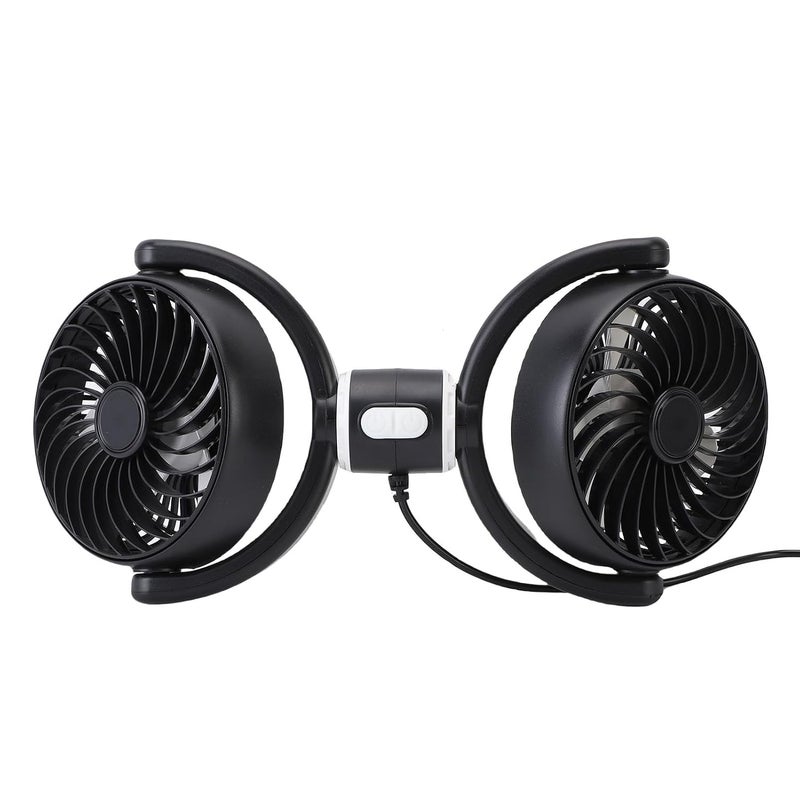 Yechiry Upgraded USB Car Cooling Fans for Backseat, 360 Degree Rotatable Rapid Cooling Fan, Dual Head Rear Headrest Fan, Ideal for Kids, Baby, Sedan, SUV, RV & Truck Circulation - Image 2