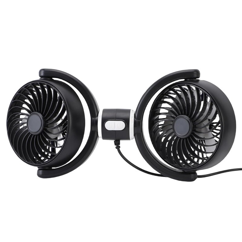 Yechiry Upgraded USB Car Cooling Fans for Backseat, 360 Degree Rotatable Rapid Cooling Fan, Dual Head Rear Headrest Fan, Ideal for Kids, Baby, Sedan, SUV, RV & Truck Circulation - Image 1