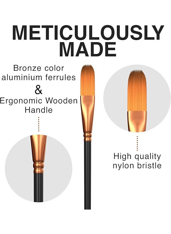 12 Pcs Nylon Hair Paint Brush Set, Beginners Artist Paint Brush Set for Students, Children’s DIY Art Brushes, Professional Painting Brushes Kit for Body Art, Face, Nail Art - Image 3