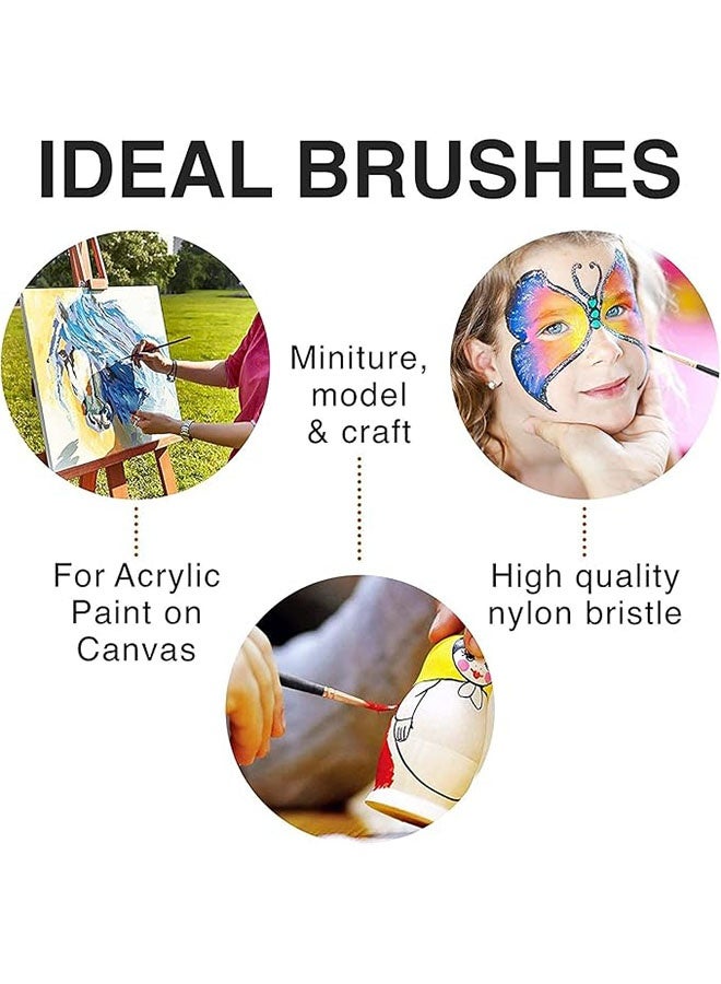 12 Pcs Nylon Hair Paint Brush Set, Beginners Artist Paint Brush Set for Students, Children’s DIY Art Brushes, Professional Painting Brushes Kit for Body Art, Face, Nail Art - Image 4