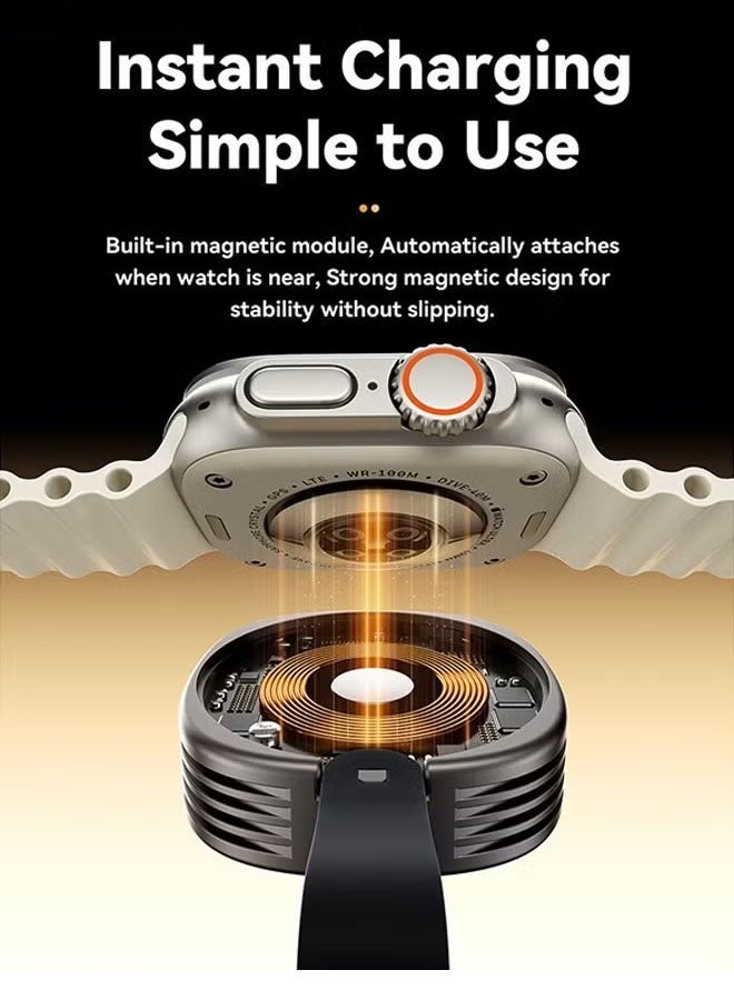 ESSAGER Magnetic Wireless Charger for Apple Watch, Fast Charging Dock, Compatible with All Apple Watch Models, Compact & Portable Design, Easy to Use, Convenient Charging Station for Home & Travel - Image 2