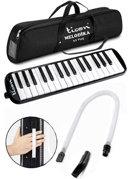 Artlantis Melodica 32 Keys Black Cloth Bag 1 Piece Music Book A4 Plastic Cover 40 Sheets Spiral 1 Piece Melodica with Hose Hanger Carrying Handle School Student  - Image 4