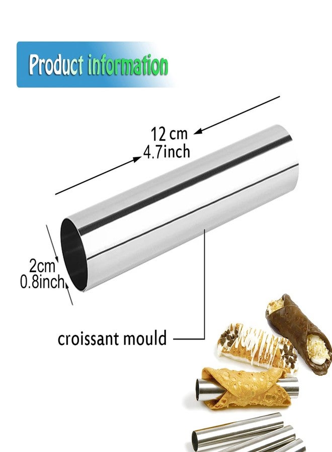 VolksRose Screw Croissant Molds, VolksRose 12 PCS Non-stick Stainless Steel Waffle Cone Roll Pastry Cream Horn Forms Pancake Making Tool Cannoli Tubes DIY Spiral Cake for Traditional Dessert Bread Baking,5 INCH - Image 5