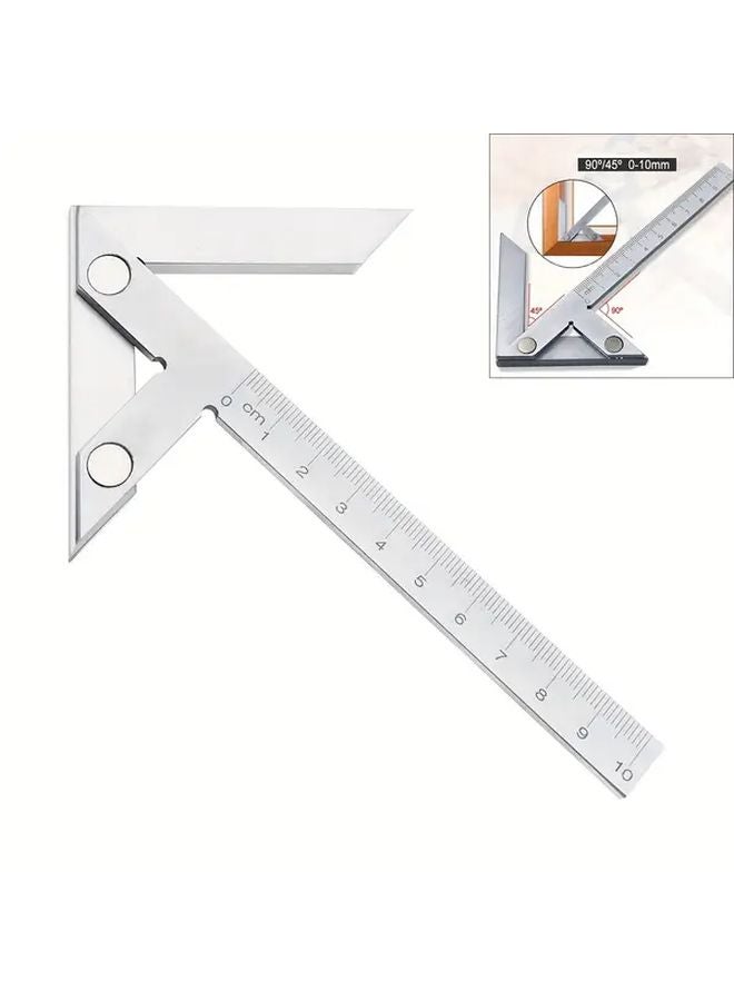 Carbon Steel Woodworking Square Ruler 45 90 Degree Angle Center Finder Precision Marking T Rule Layout Gauge - Image 2