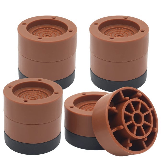 BROWN BED RISERS SET OF 4 ADJUSTABLE FURNITURE RISERS 23 INCH HEIGHT 1300 LBS CAPACITY