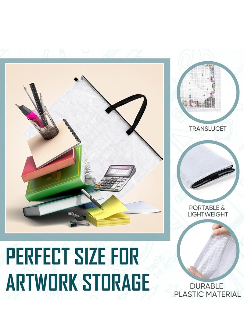 Generic Windyun 6 Pcs Art Portfolio Bag Bulk 24 x 36 Inch Large Posters Storage Bag Black Portfolios Bags with Zipper and Handle Art Organizer for Pictures Portfolio Folder for Artwork  - Image 4