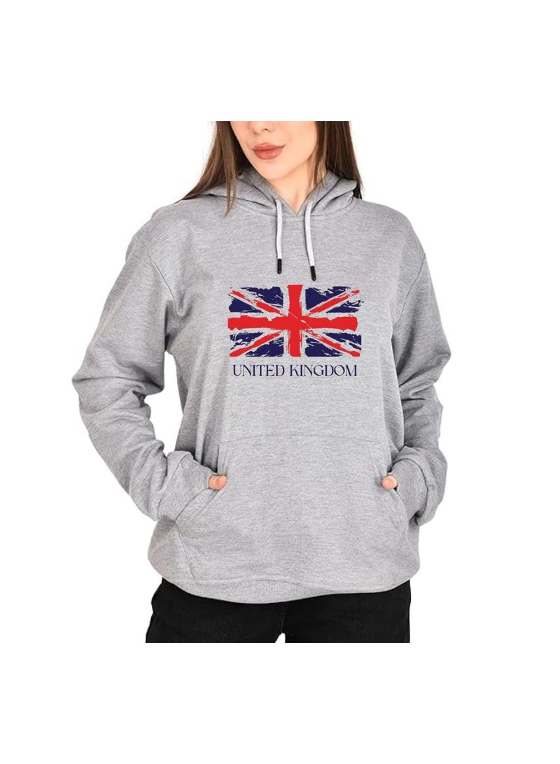 PRINTSHOP4ME UK Women's Hoodie-100% Cotton Fabric,Long Sleeve|Casual Wear For Travel,Sports&Daily Outfits|UK Printed Hoodies - Image 1