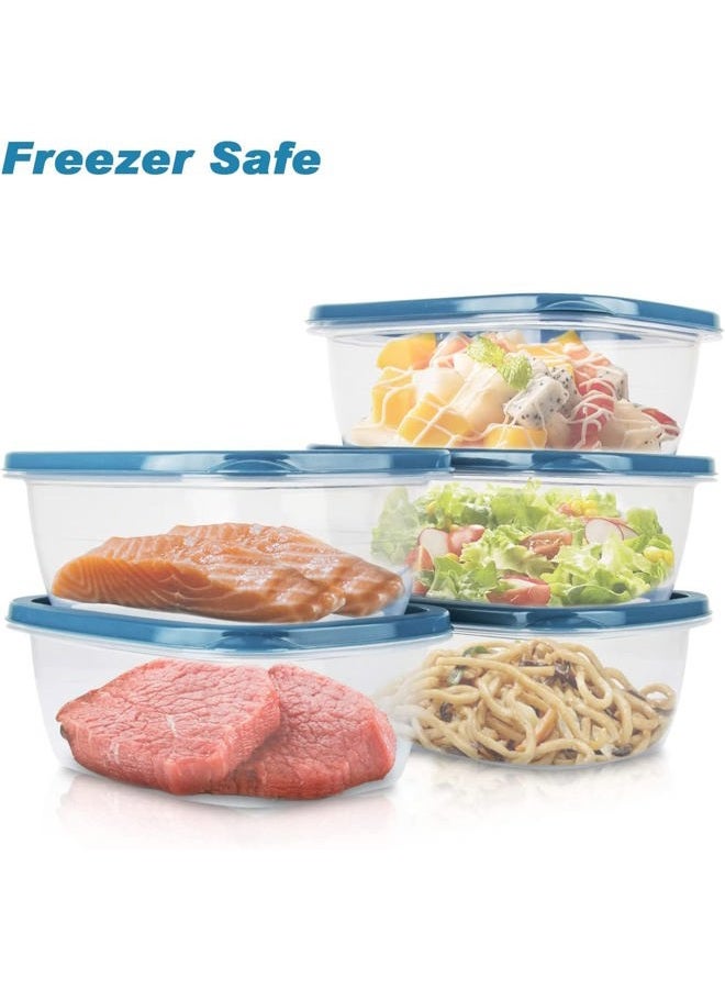 PEDECO 15PCS Rectangle Plastic Portion Box Sets with Lids.Food Storage Box,Container Sets,Food Storage,Food Containers,Plastic Container,use for School,Work and Travel,0.53 Quarts Per Box,Age over 3 Years - Image 2