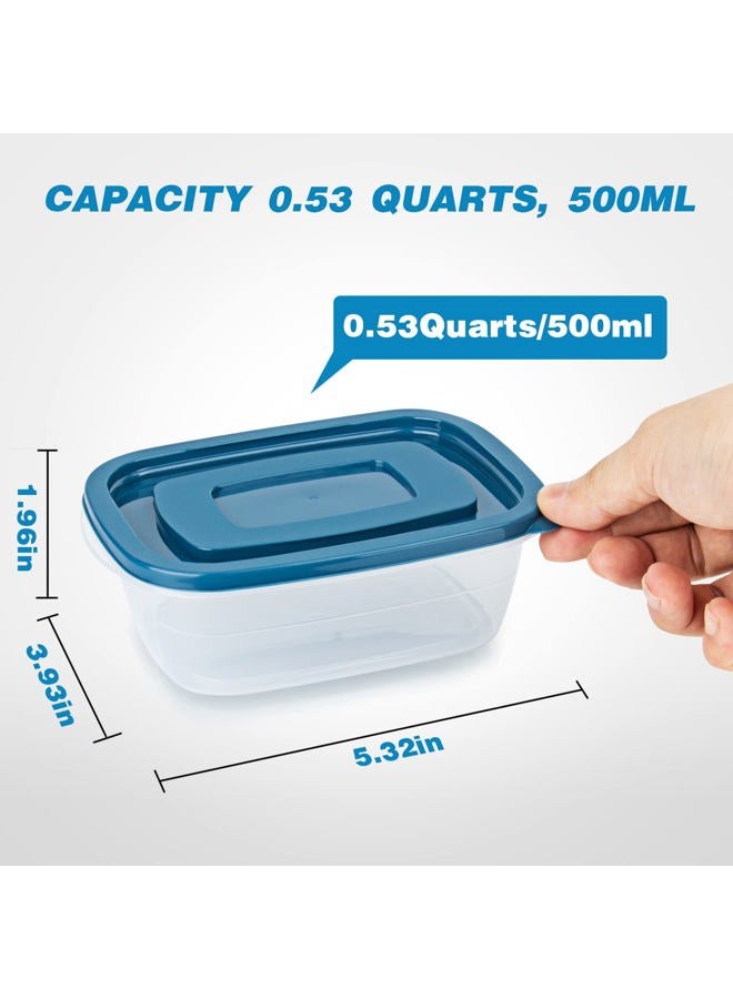 PEDECO 15PCS Rectangle Plastic Portion Box Sets with Lids.Food Storage Box,Container Sets,Food Storage,Food Containers,Plastic Container,use for School,Work and Travel,0.53 Quarts Per Box,Age over 3 Years - Image 4