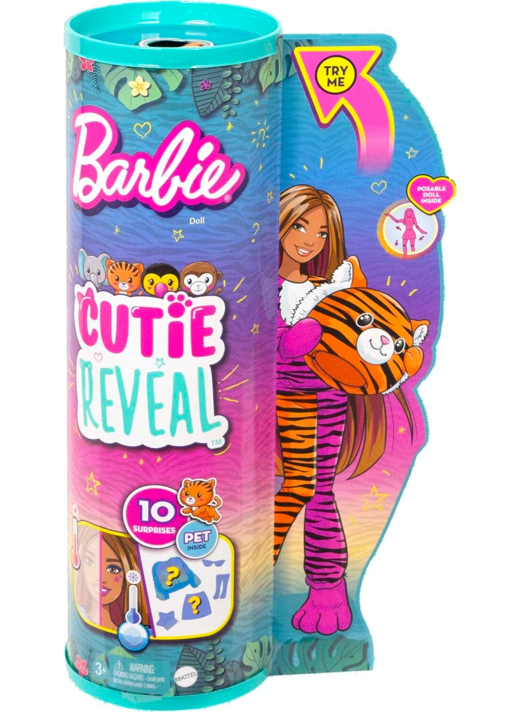Barbie Cutie Reveal Dolls Tropical Jungle Series - Tiger, ages 3 and up, HKP99