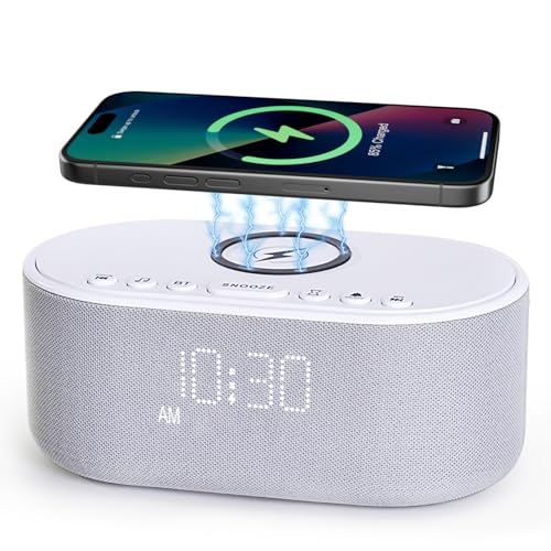 Odokee Sound Machine Alarm Clock Wireless Charger Bluetooth 10W Stereo Sound Speaker Bedroom  White Noise Machine for Sleeping with 21 Soothing Sounds