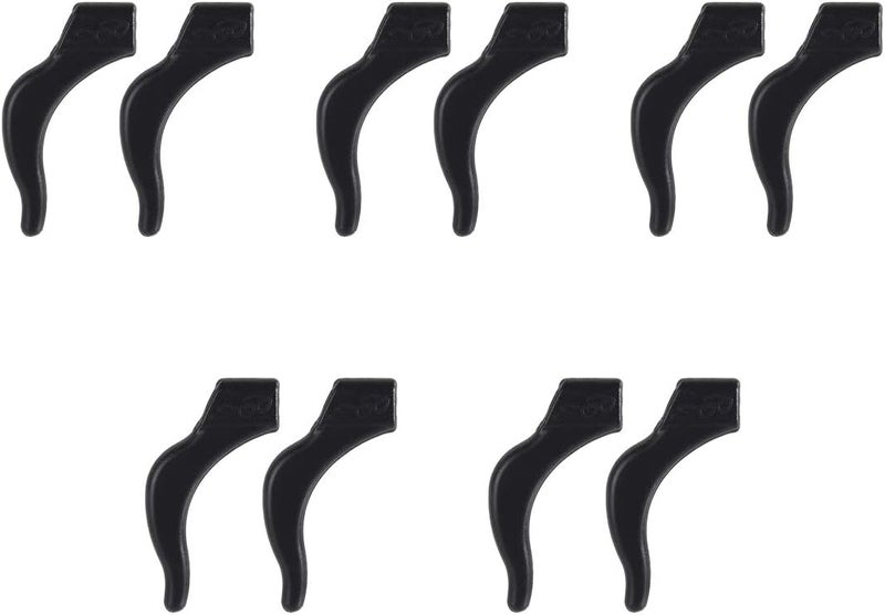 Avikoit Ear Grip Ear Hooks for Glasses, Anti - slip Hook Soft Silicone Temple Holder Glass Eyewear Comfortable Tips Sleeve Retainer For Eyeglass Sunglass, 5 Pairs(Black) - Image 1