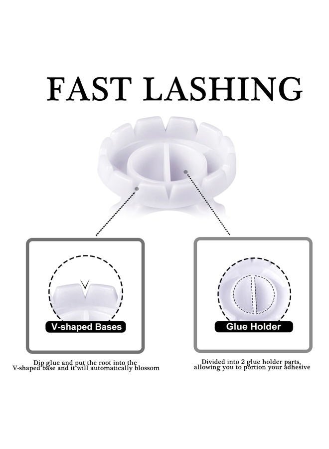 MEKK Glue Rings 100PCS Glue Rings for Eyelash Extension Lash Extension Supplies Disposable Lash Extension Supplies Fanning Blossom Cups for Eyelash Extension(White)… - Image 3