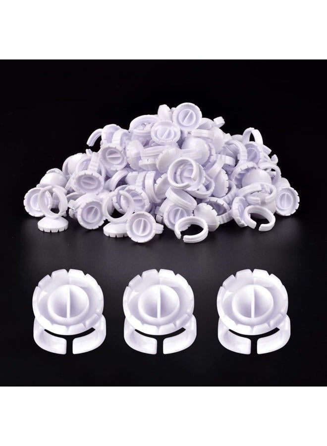 MEKK Glue Rings 100PCS Glue Rings for Eyelash Extension Lash Extension Supplies Disposable Lash Extension Supplies Fanning Blossom Cups for Eyelash Extension(White)… - Image 1