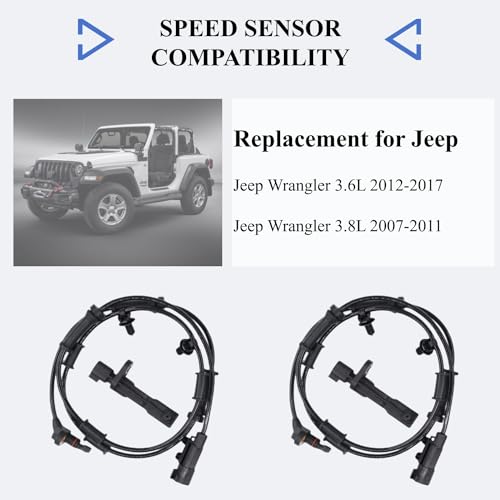 PANNUOSCS ABS Wheel Speed Sensor - Front Rear Left Driver and Right Passenger Side ABS Wheel Speed Sensor Compatible for Jeep Wrangler 3.6L 2007-2017 Jeep Wrangler 3.8L 2007-2011 68003281AA - Image 5