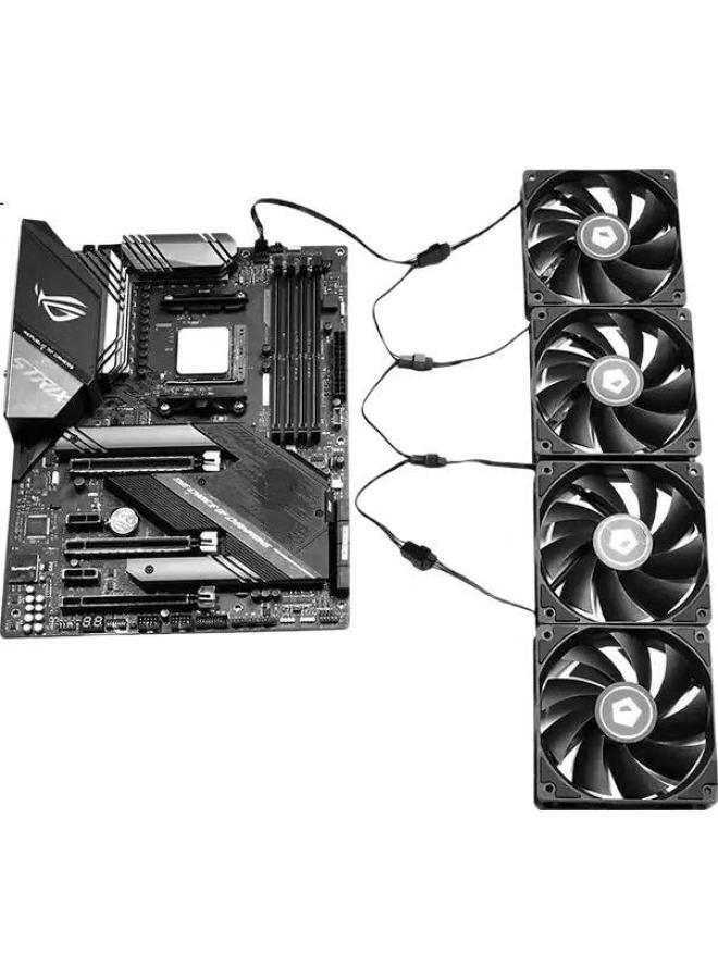 Linkstone Liantuo 4Pin Motherboard Case Fan Extension Cable, One-To Desktop Computer Hub Splitter, One-To Adapter Cable Compatible With 3Pin, Supports Pwm Intelligent Temperature Control - Image 1