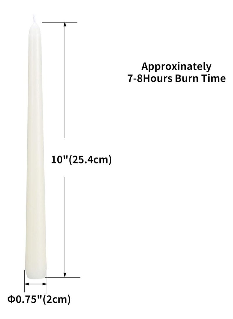 YOUWE7 - 12 Pack Tall Taper Candles - 10 Inch White Dripless, Unscented Dinner Candle - Paraffin Wax with Cotton Wicks - 8 Hour Burn Time, White - Image 1