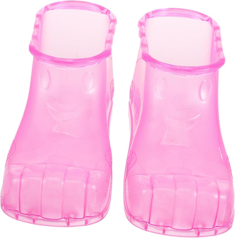 1pair Massage Foot Bath Shoes Foot Soak Tub Shoes for Relaxation and Blood Circulation for Home Use Fits Small Red - Image 1