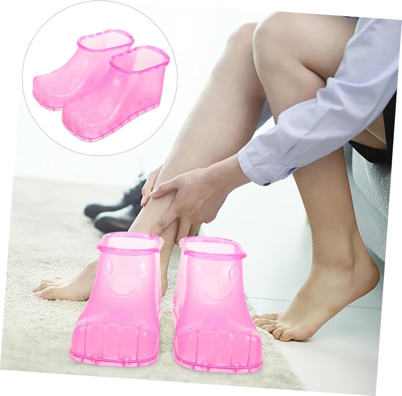 1pair Massage Foot Bath Shoes Foot Soak Tub Shoes for Relaxation and Blood Circulation for Home Use Fits Small Red - Image 3