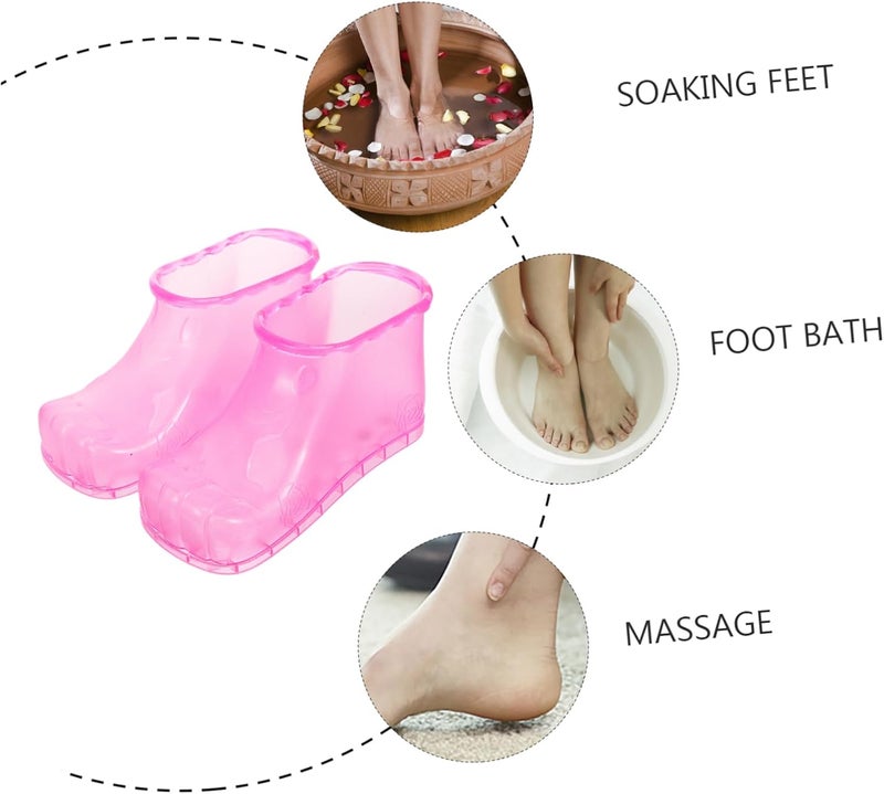 1pair Massage Foot Bath Shoes Foot Soak Tub Shoes for Relaxation and Blood Circulation for Home Use Fits Small Red - Image 5