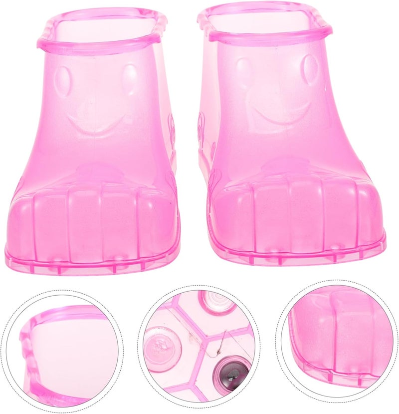 1pair Massage Foot Bath Shoes Foot Soak Tub Shoes for Relaxation and Blood Circulation for Home Use Fits Small Red - Image 4