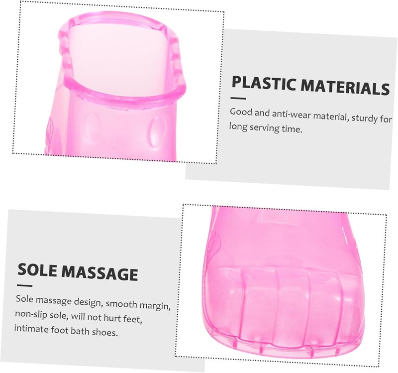 1pair Massage Foot Bath Shoes Foot Soak Tub Shoes for Relaxation and Blood Circulation for Home Use Fits Small Red - Image 2