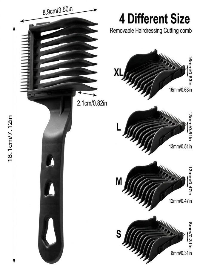 Rhostry 4-in-1 Detachable Fade Comb Set for Clippers, Interchangeable Barber Fading Combs with Handle, Easy Length Control for Blending & Tapering, Lightweight Grip for Home & Professional Use(Black) - Image 3